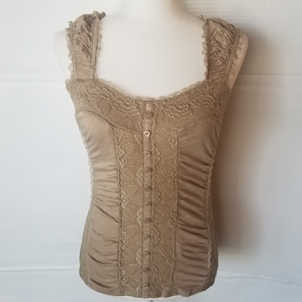 BODY CENTRAL WOMENS LACE TANK TOP